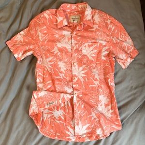 American Eagle Peach & Palms Tropical Shirt